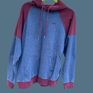 VANS MENS HOODIE MAROON AND BLUE SIZE L